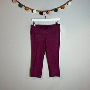 Athleta burgundy spacedye Chaturanga Gusset CoolMax cropped leggings